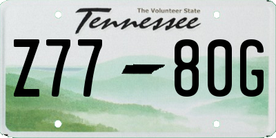 TN license plate Z7780G