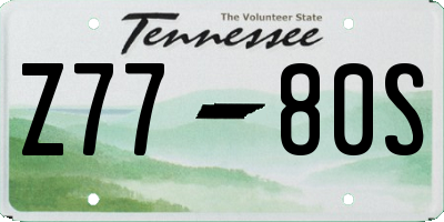 TN license plate Z7780S