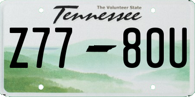 TN license plate Z7780U