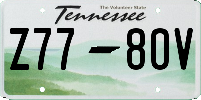 TN license plate Z7780V