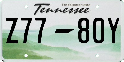 TN license plate Z7780Y
