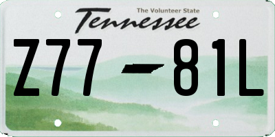 TN license plate Z7781L