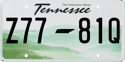 TN license plate Z7781Q