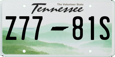 TN license plate Z7781S