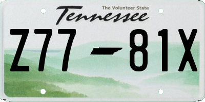 TN license plate Z7781X