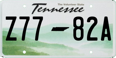 TN license plate Z7782A