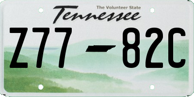TN license plate Z7782C