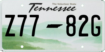 TN license plate Z7782G
