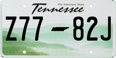 TN license plate Z7782J