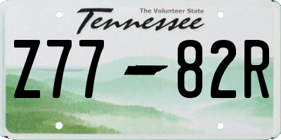 TN license plate Z7782R