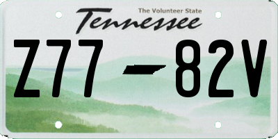 TN license plate Z7782V