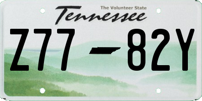 TN license plate Z7782Y