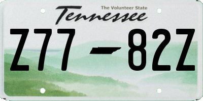 TN license plate Z7782Z