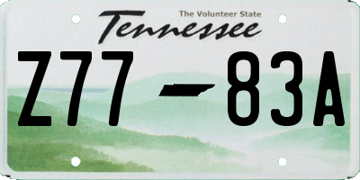 TN license plate Z7783A