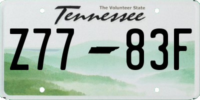 TN license plate Z7783F