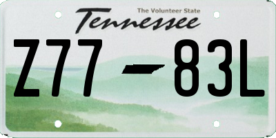 TN license plate Z7783L