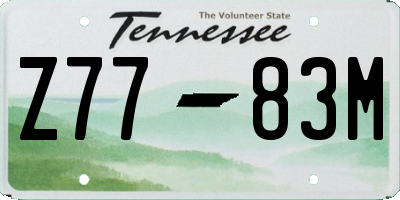 TN license plate Z7783M