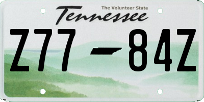 TN license plate Z7784Z