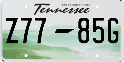 TN license plate Z7785G