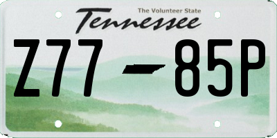 TN license plate Z7785P