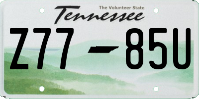 TN license plate Z7785U