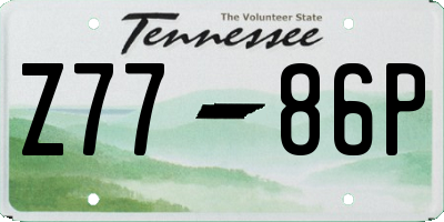 TN license plate Z7786P