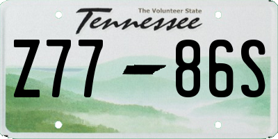 TN license plate Z7786S