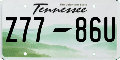 TN license plate Z7786U