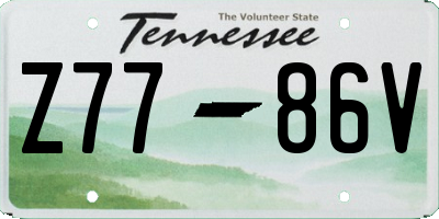 TN license plate Z7786V