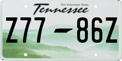 TN license plate Z7786Z