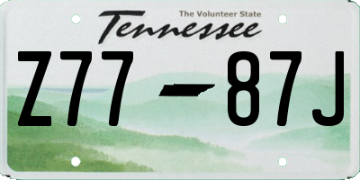 TN license plate Z7787J