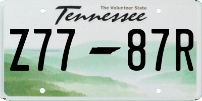 TN license plate Z7787R