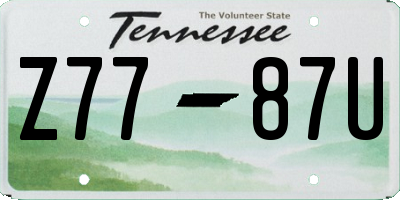 TN license plate Z7787U