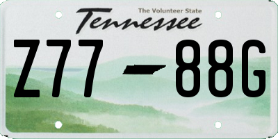 TN license plate Z7788G