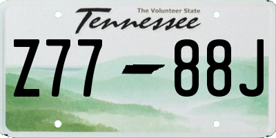 TN license plate Z7788J