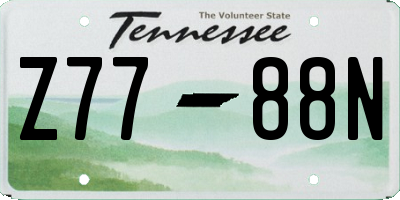 TN license plate Z7788N