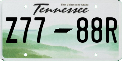 TN license plate Z7788R