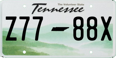 TN license plate Z7788X