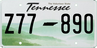 TN license plate Z7789O