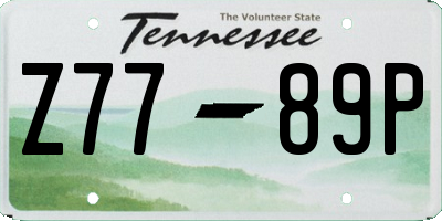 TN license plate Z7789P
