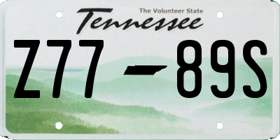 TN license plate Z7789S