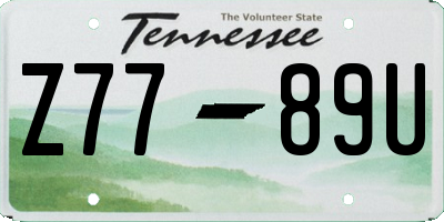 TN license plate Z7789U