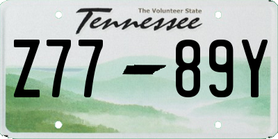 TN license plate Z7789Y
