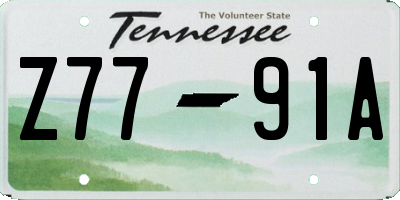 TN license plate Z7791A