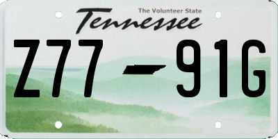 TN license plate Z7791G