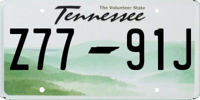 TN license plate Z7791J