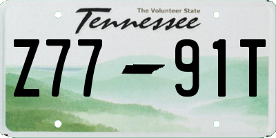 TN license plate Z7791T