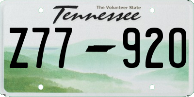 TN license plate Z7792O