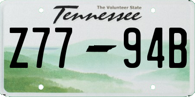 TN license plate Z7794B