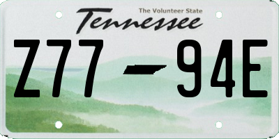 TN license plate Z7794E